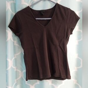 Apt. 9 Women's Dark Brown V-Neck Tee